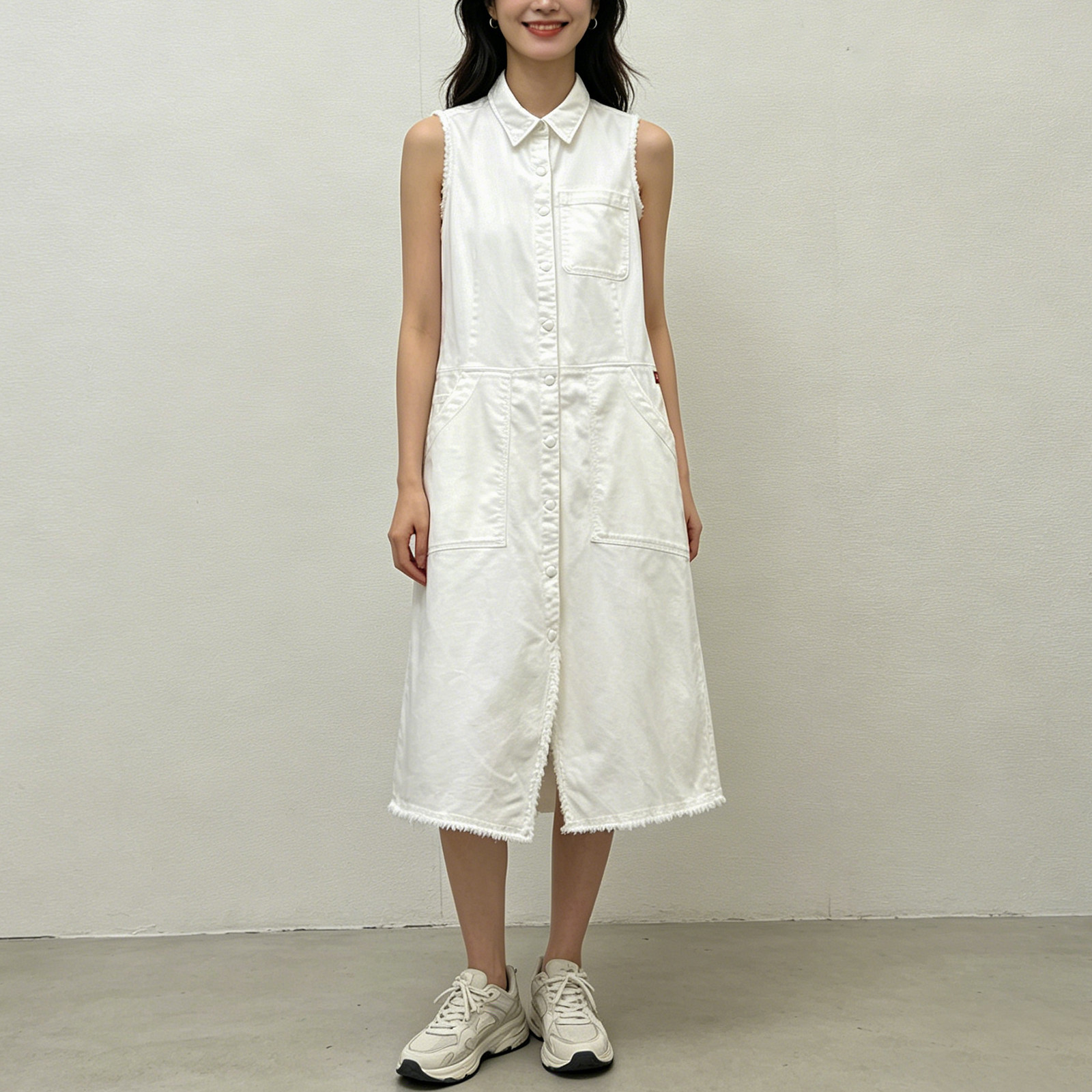 ABLEJEANS女士牛仔无袖衬衫裙