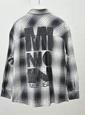 【日系宽松】able jeans男女衬衫宽松休闲格子纯棉日系长袖男衬衣