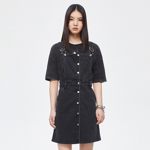 JEANS显瘦连身裙连身水洗牛仔短裙潮新款 背带裙ABLE 女士夏季
