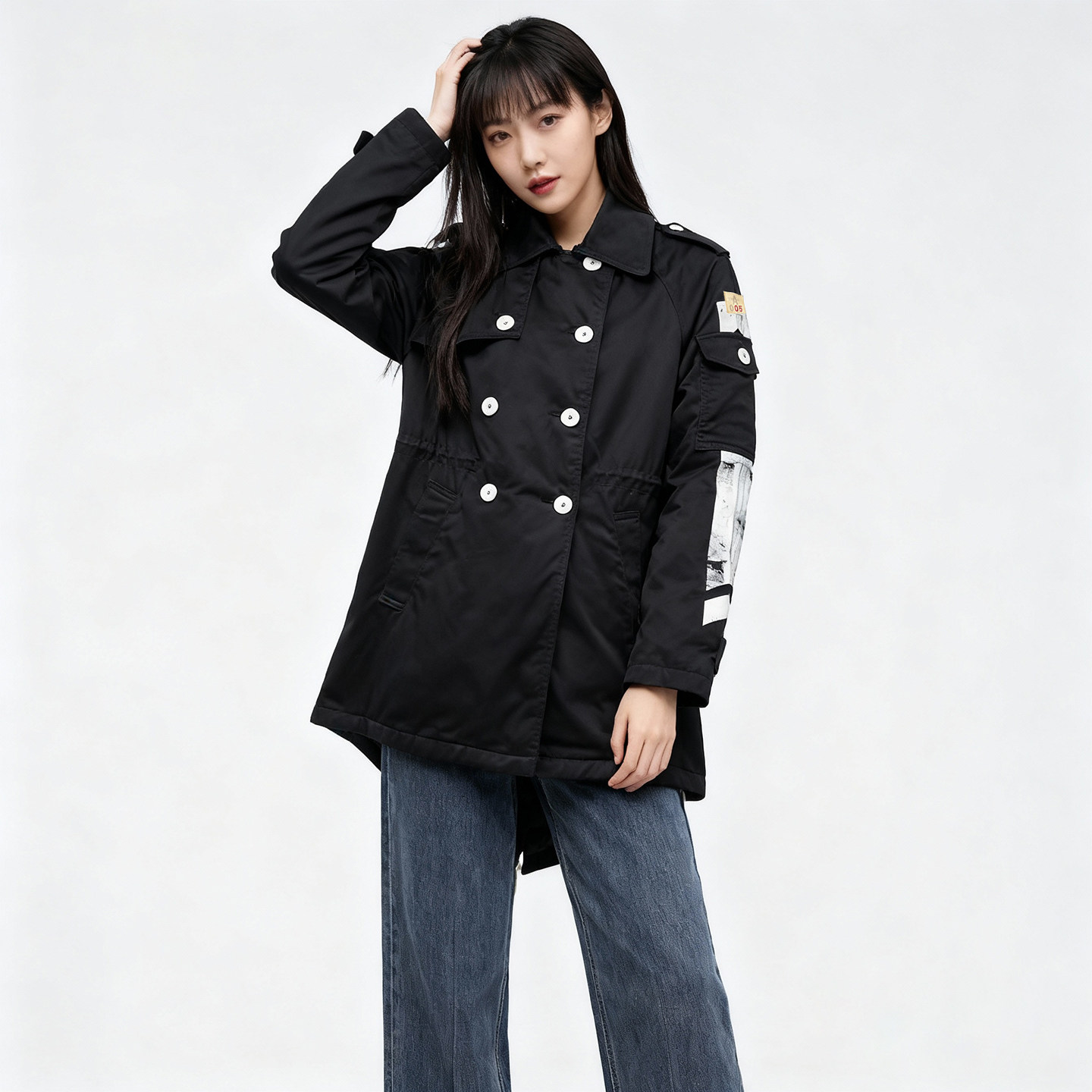 ABLE,JEANS双排扣派克风衣女