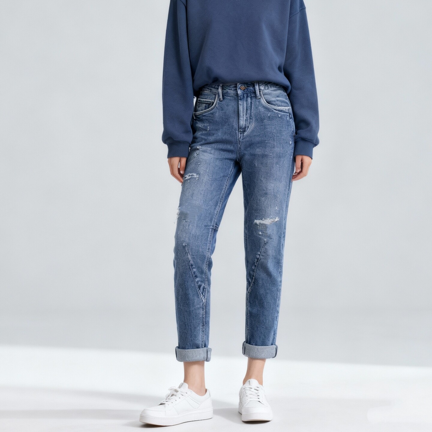 ABLE，JEANS立体剪裁锥形牛仔裤
