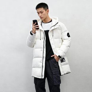 90白鸭绒男女羽绒服able 外套连帽加厚中长羽绒衣男上衣 jeans冬季