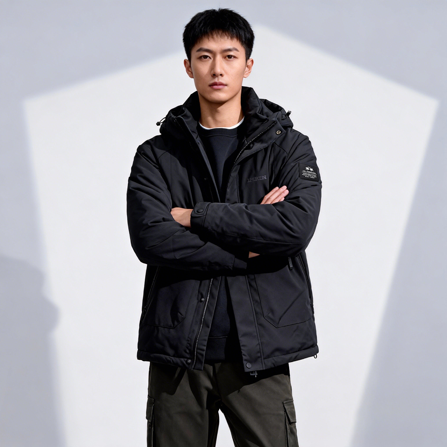 轻奢大牌LA MARTINA羽绒服中国专柜男连帽外套冬季防风户外休闲装