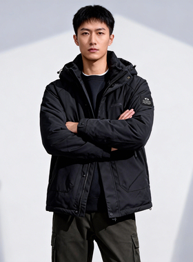 轻奢大牌LA MARTINA羽绒服中国专柜男连帽外套冬季防风户外休闲装