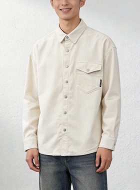 ABLE JEANS衬衫灯芯绒长袖男女翻领衬衣休闲潮流宽松百搭日系外套