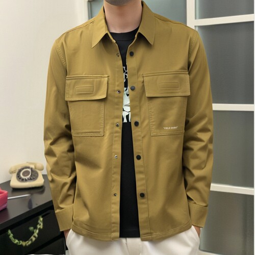 水洗常规衬衫袖牛仔布春季夹克型