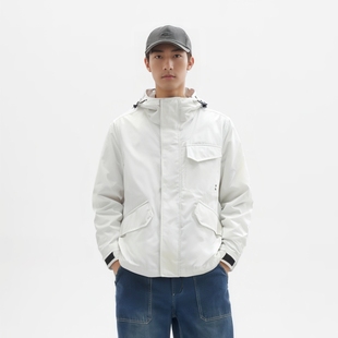 风衣防风夹克潮流青年男上衣 春秋尼龙外套连帽工装 ABLE JEANS男士