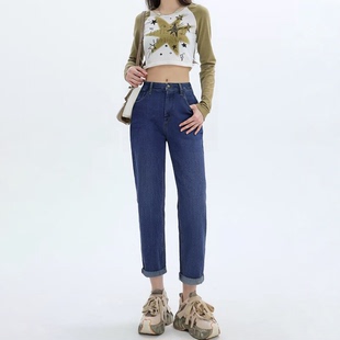 水洗老爹裤 ABLE 小直脚春秋季 女士直筒牛仔裤 潮 JEANS老爹裤