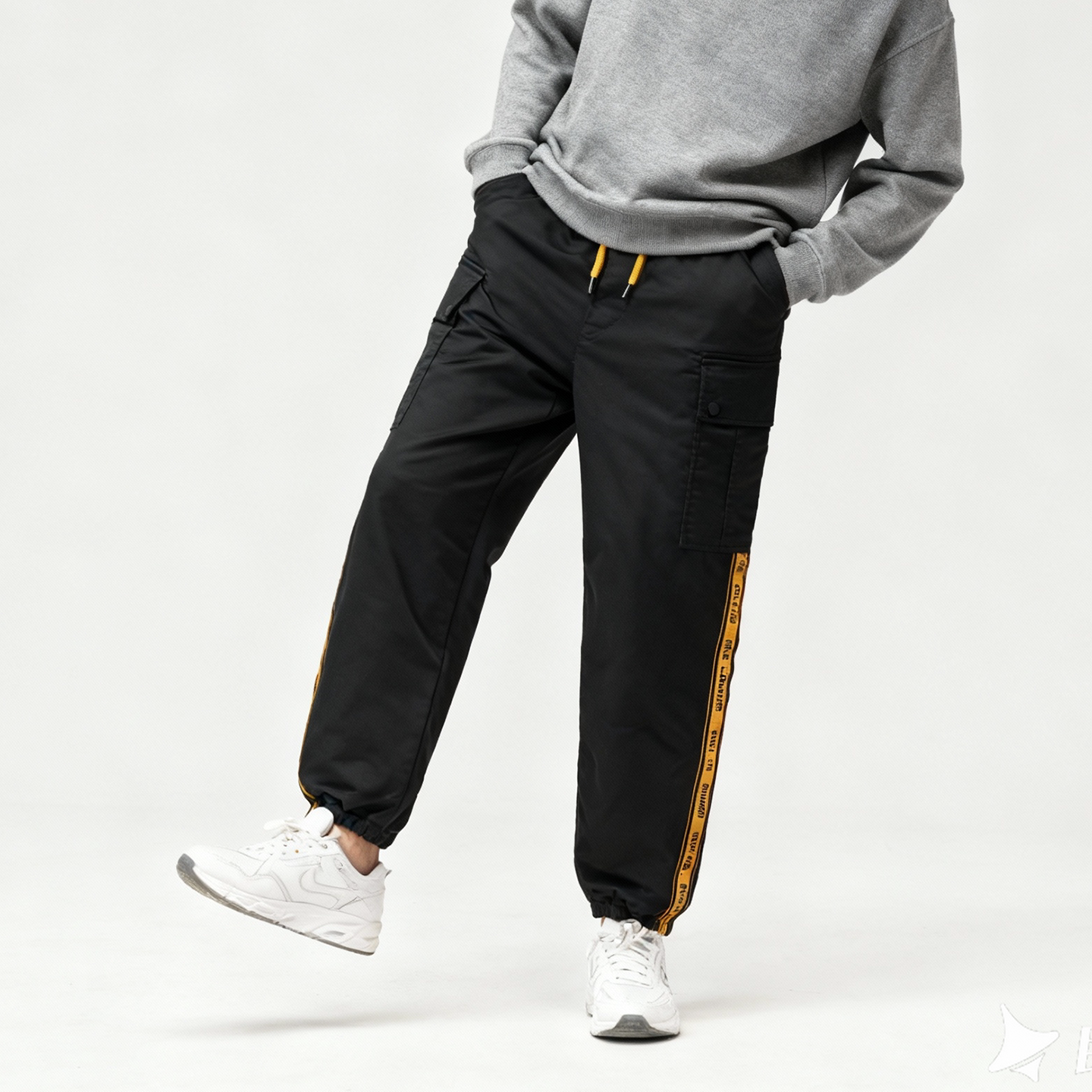 ABLE,JEANS裤男口袋束脚黑色