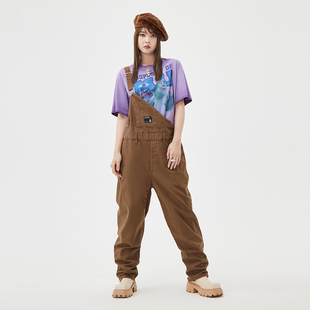 潮流宽松松垮长裤 水洗休闲连体裤 简约 背带裤 ABLEJEANS男女同款