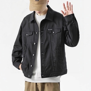 翻领款 外套潮流经典 jeans男女春秋季 唐老鸭联名黑色牛仔夹克able