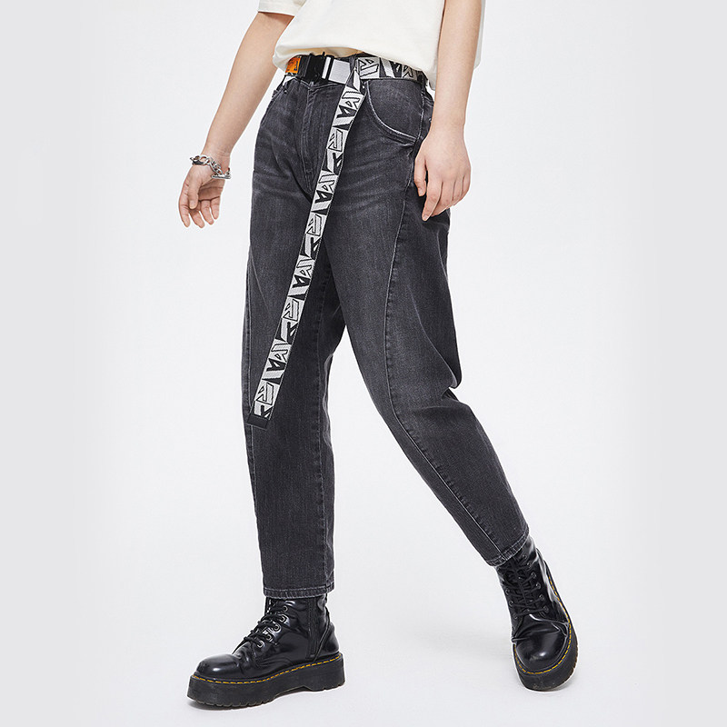 男女九分同款香蕉裤小黄人ablejeans中性潮流小脚水洗显瘦牛仔裤