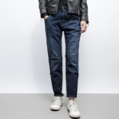 秋冬深色牛仔裤 BF风垮裤 女士宽松显瘦长裤 ablejeans女锥形小脚裤