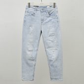 ABLE 锥形做旧牛仔裤 男女微弹破洞休闲立体剪裁泼墨小脚裤 JEANS