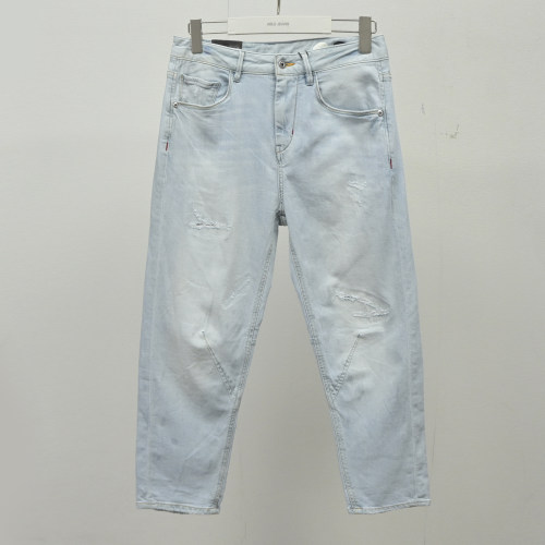 天丝牛仔裤ABLEJEANS破洞锥形裤