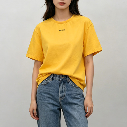 纯棉新款T恤ABLE JEANS男女短袖体恤衫宽松休闲字母印花创意潮t恤