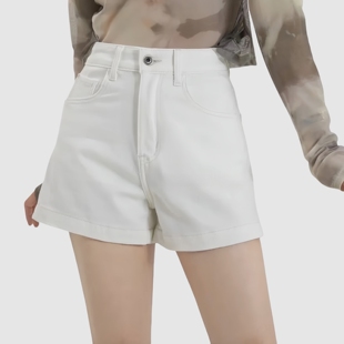 正品 JEANS女短裤 白色牛仔热裤 显瘦高腰宽松辣妹潮大长腿 折扣ABLE