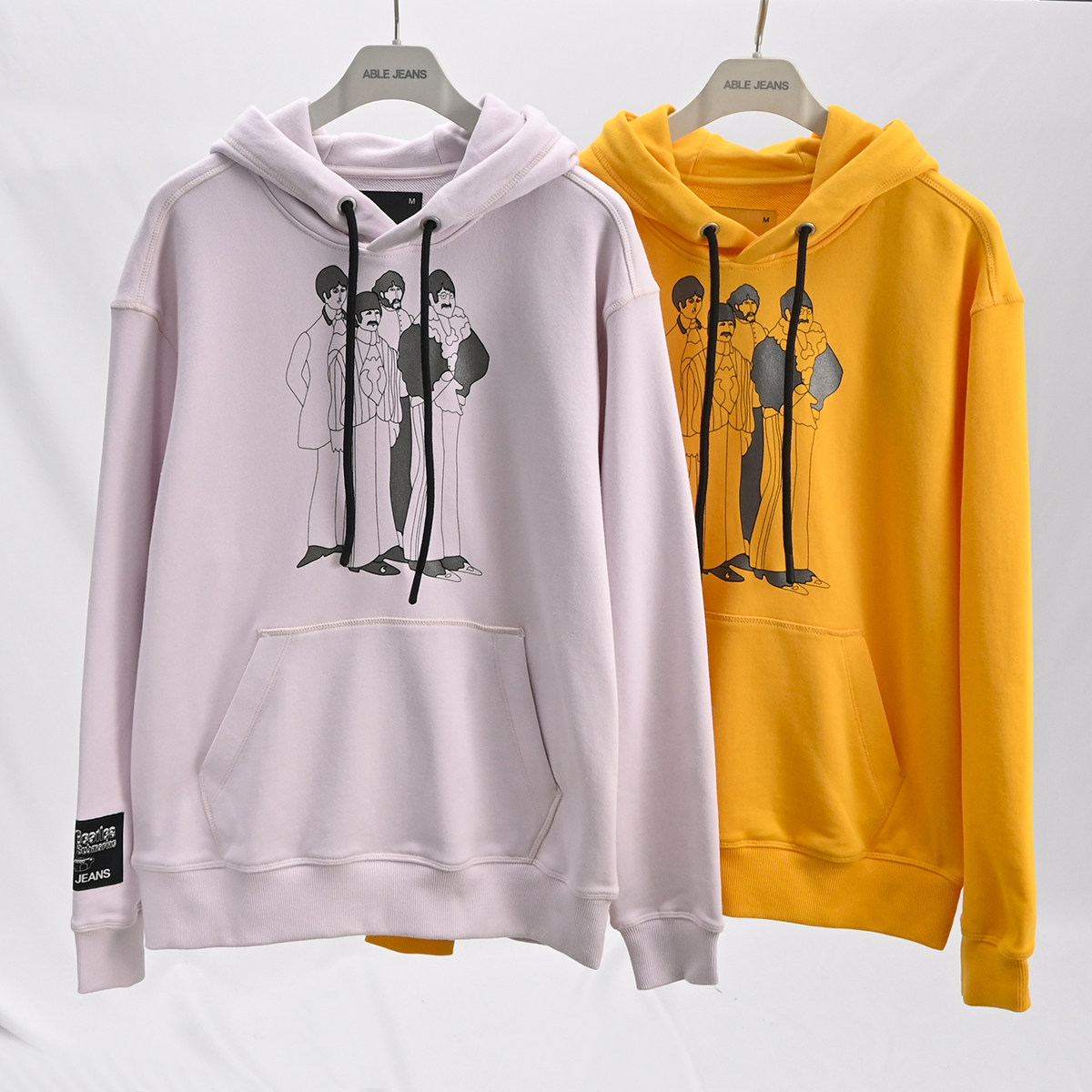 潮流美式卫衣ABLEJEANS甲壳虫联名休闲中性摇滚印花连帽男套头衫