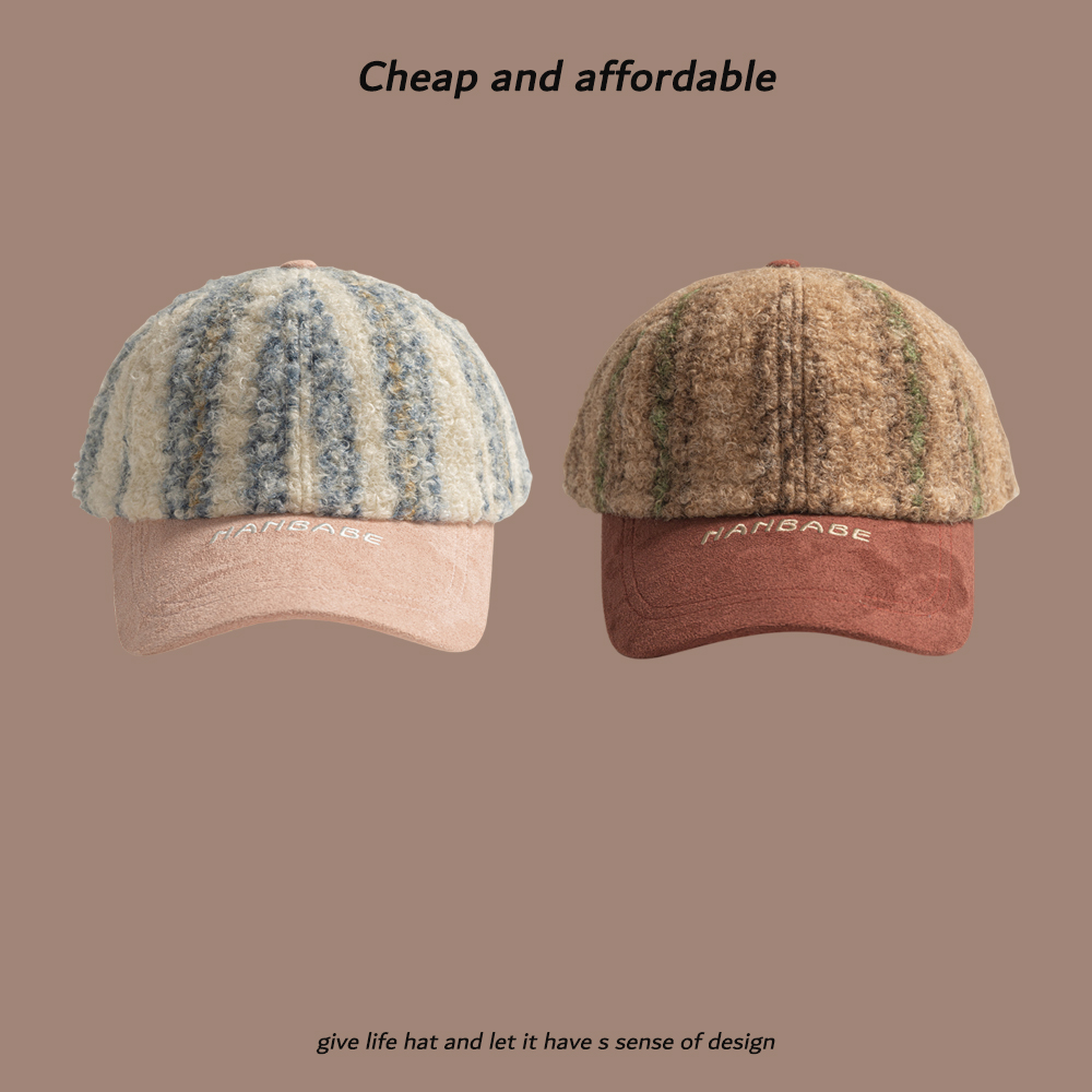秋冬新款高品质羊羔绒棒球帽