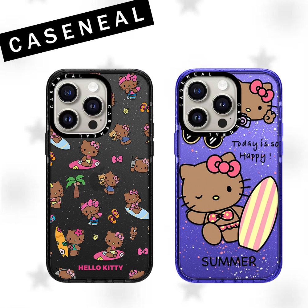 卡通彩色透明度假HelloKitty凯蒂猫适用于苹果iPhone17ProMax手机壳16Pro网红15plus磁吸防摔