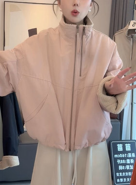 休闲百搭加绒外套时尚面包服女