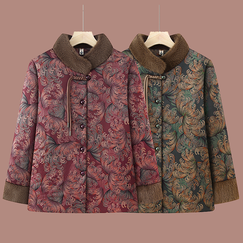 奶奶冬装棉服外套老年人棉衣女