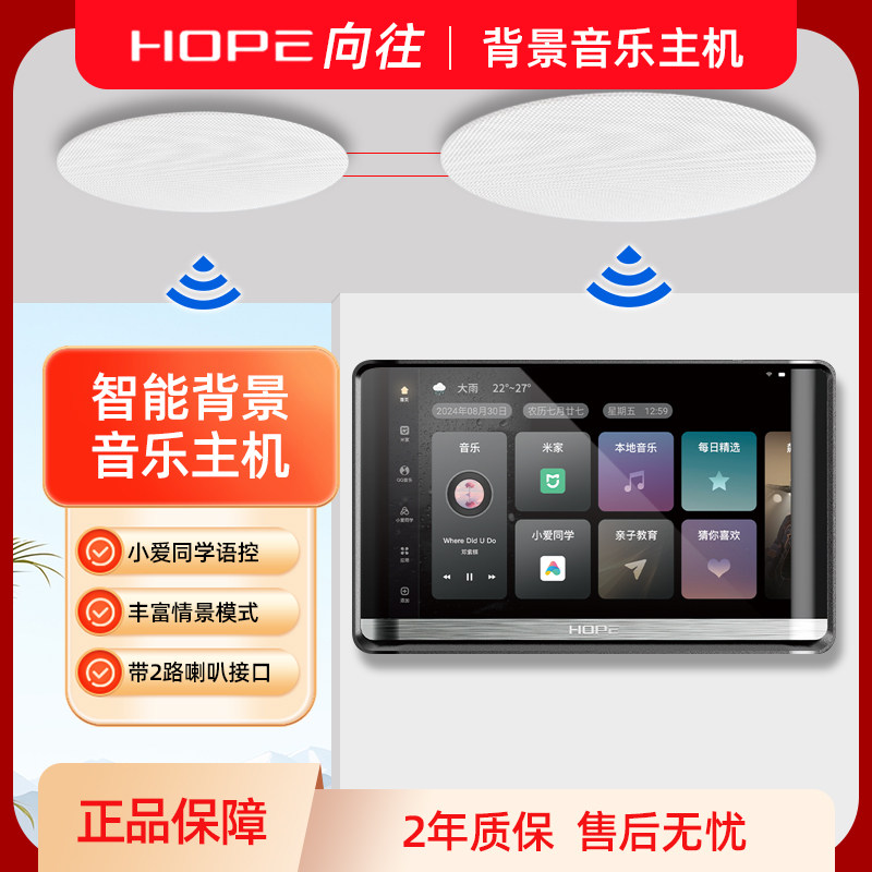 向往10寸接入米家智能APP家庭中控屏蓝牙全屋智能开关小爱语音控