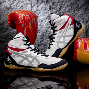 拳击鞋男女低帮散打鞋高帮格斗训练鞋摔跤鞋跤靴长靴牛筋底拳击鞋