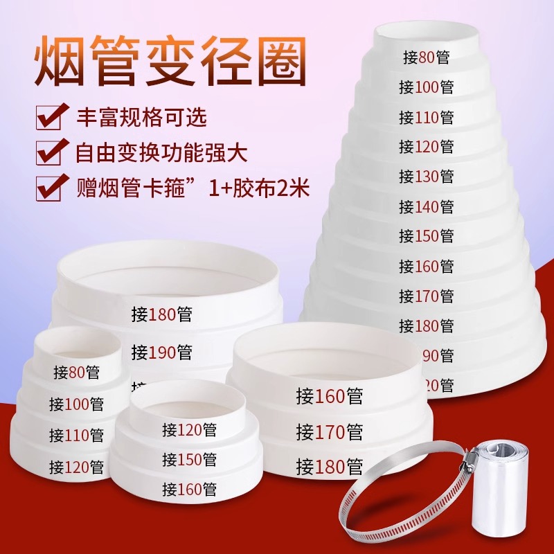 抽油烟机排烟管变径圈排风管大小