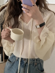 Black brother Korean version loose temperament Chiffon bottom top for women