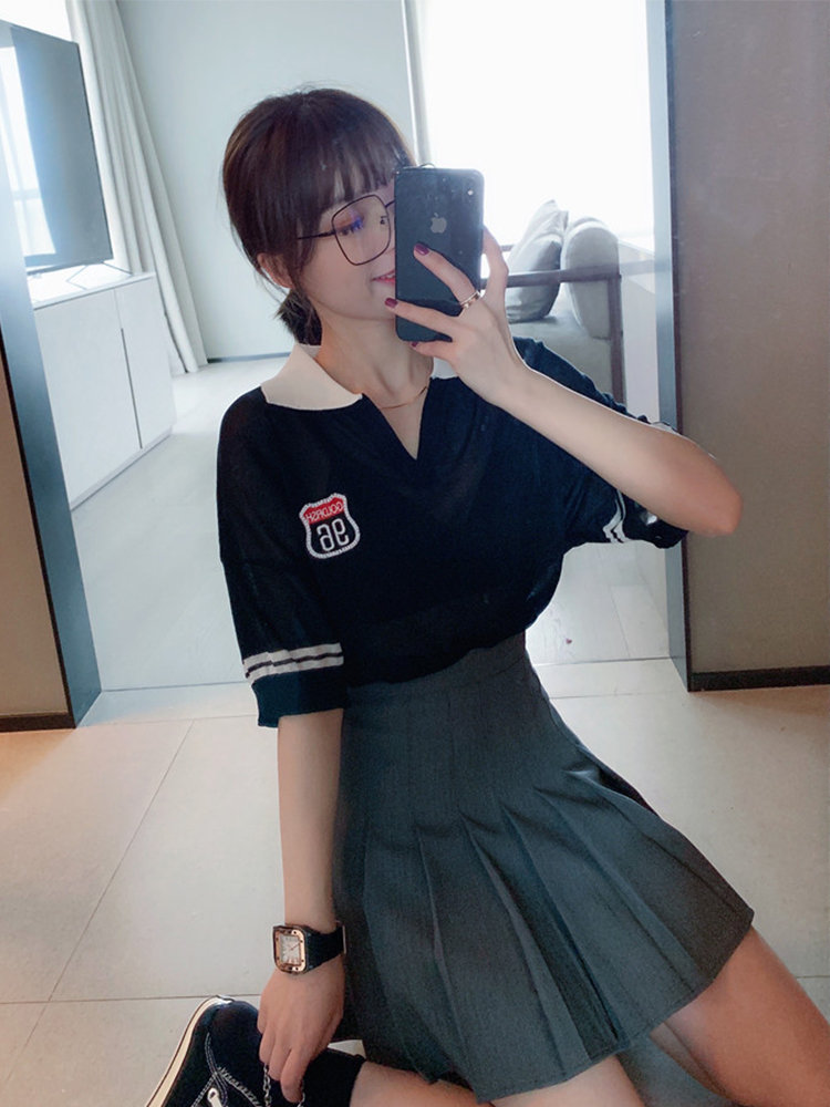 Pleated skirt suit Japanese college style skirt small, thin and fresh two piece set Sweet Girl Korean student