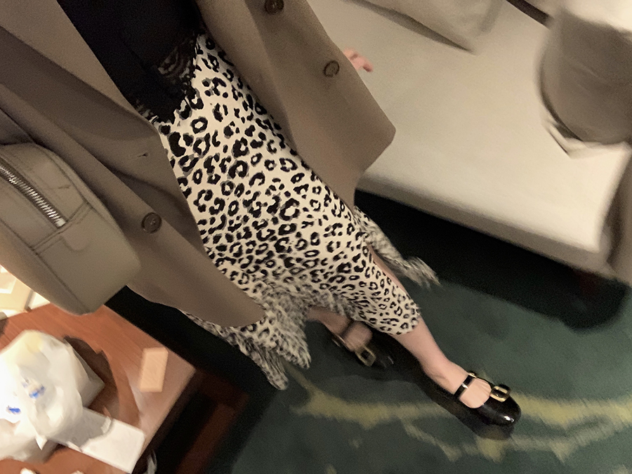 Leopard Print Skirt 2021 new fishtail skirt medium length skirt high waist one step skirt split buttock skirt