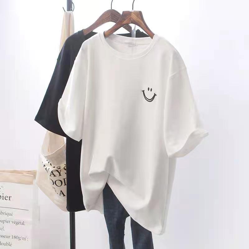 T-shirt women's new Korean fashion lazy wind loose versatile simple half sleeve clothes