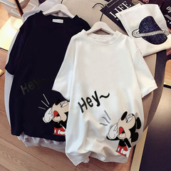2021 trend Korean LARGE T-SHIRT half sleeve summer suit versatile loose Edition