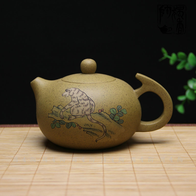 十二生肖泥绘猴子茶具宜兴紫砂壶