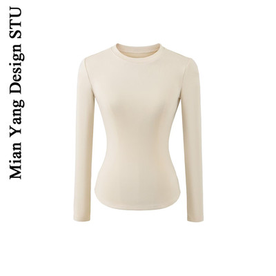 美式百搭弹力修身长袖打底T恤女
