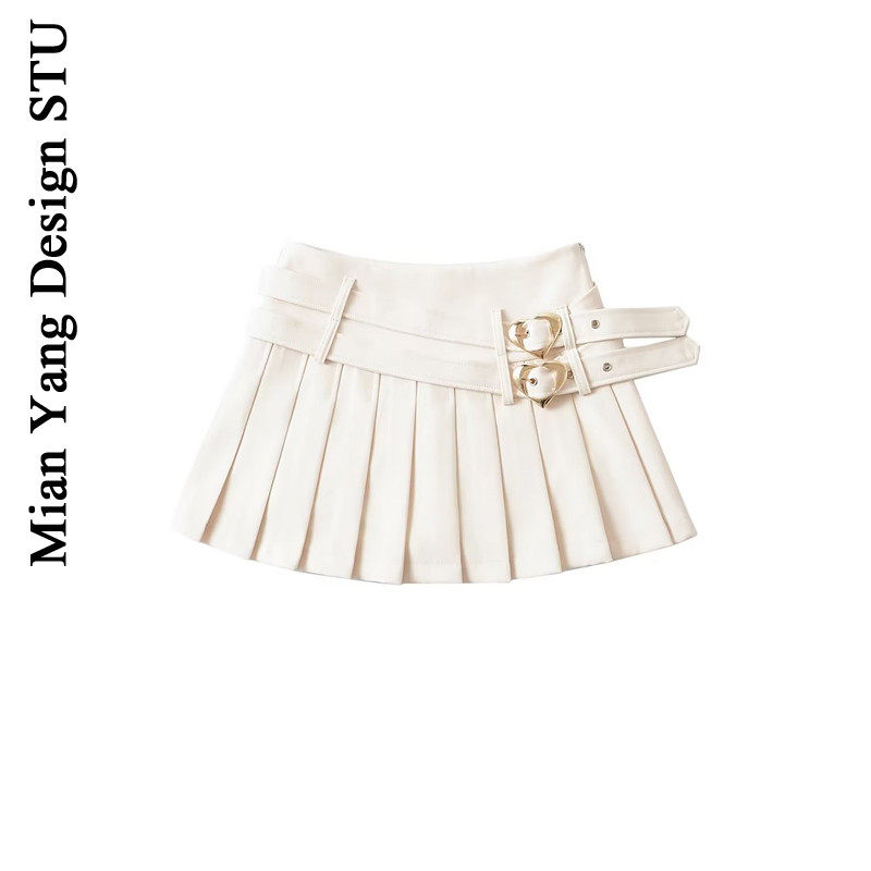 棉洋 美式复古少女学院风辣妹双腰带防走光百褶裙A字半身裙超短裙,女装/女士精品,半身裙,淘宝优惠券,粉丝福利购,淘宝优惠卷