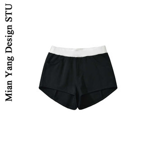 美式 超短裤 休闲撞色腰边紧身小短裤 街头辣妹bm风高腰热裤 女 棉洋