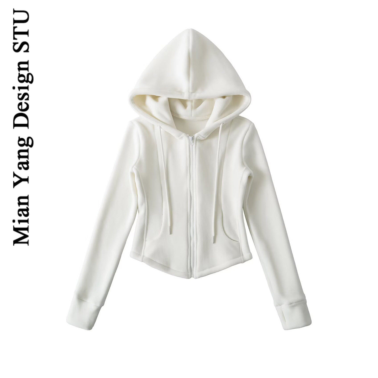 棉洋复古奥粒绒修身连帽短卫衣女美式运动少女蚂蚁腰学生拉链外套,女装/女士精品,卫衣/绒衫,淘宝优惠券,粉丝福利购,淘宝优惠卷