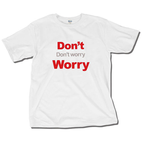 Dont worry字母印花百搭趣味英文纯棉短袖t恤男女情侣装圆领宽松