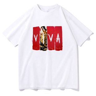 重磅纯棉酷玩乐队Coldplay Viva la vida短袖t恤封面专辑美式复古