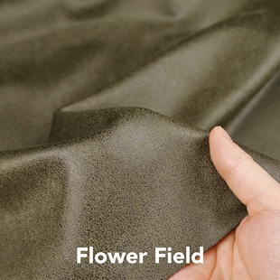 柔软垂感 深绿色仿PU皮革麂皮绒面料夹克风衣画框设计师服装布料