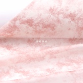 垂感飘逸 汉服面料 胭脂粉色水墨晕染不规则扎染雪纺半透明布料