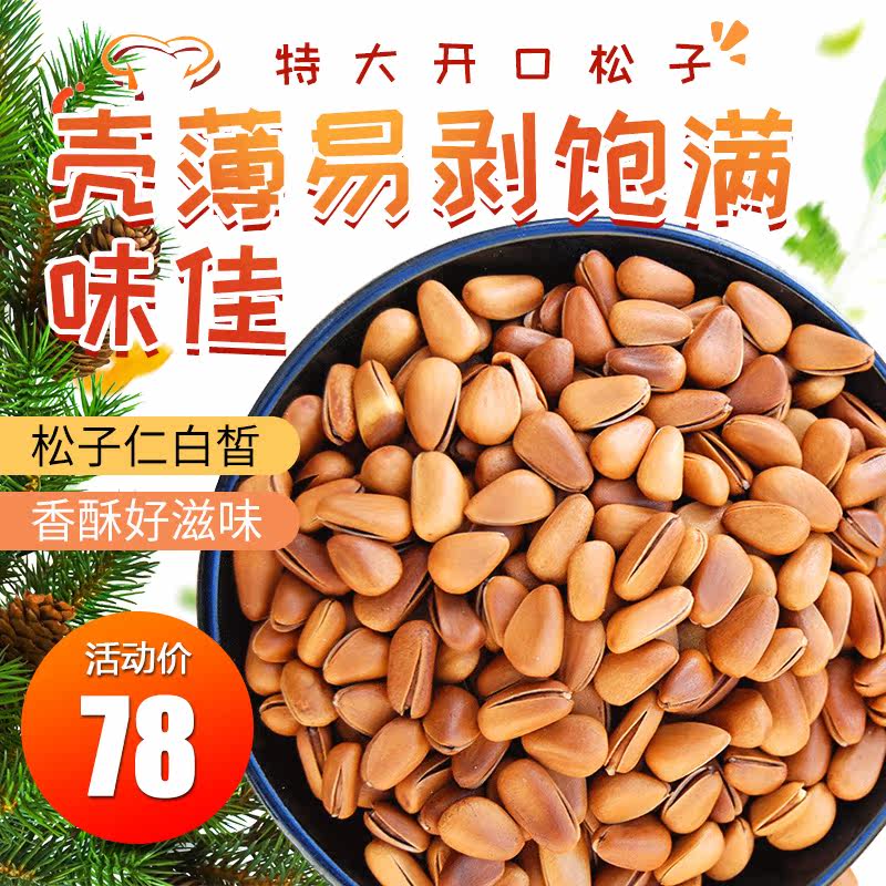 精选松子特级特大东北开口松籽散装大颗粒500g原味红松子孕妇新货