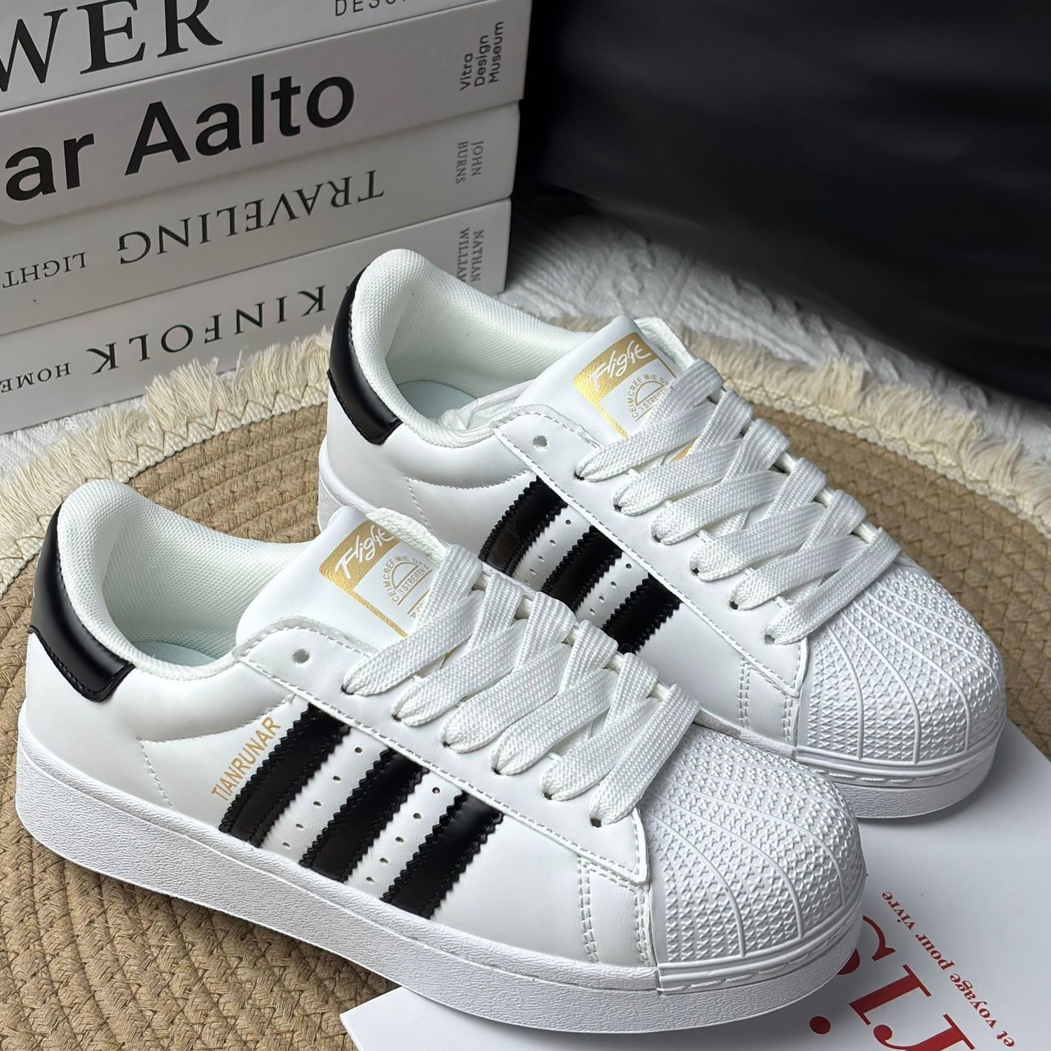 跃莱克贝壳头厚底经典小白鞋女休闲运动情侣鞋男女款百搭滑板鞋