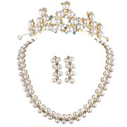 Good pretty jewelry tiara Bridal Accessories bride Crown set set set of two wedding necklace