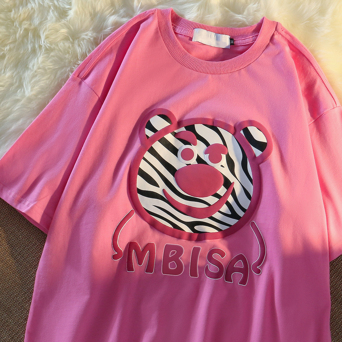 New Japanese zebra bear short sleeve T-shirt