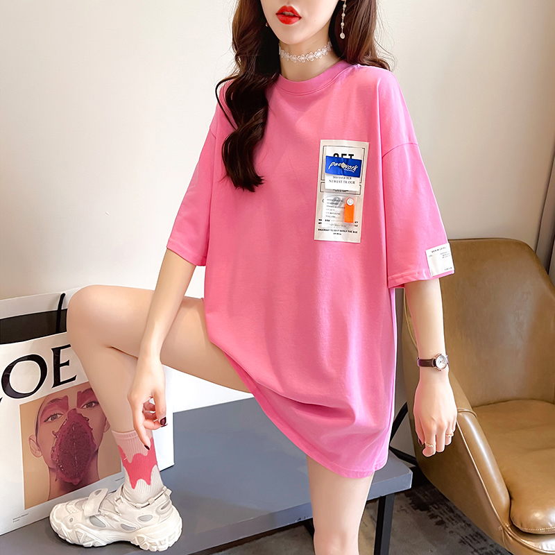 實拍新款短袖恤女夏韓版圓領學生上衣寬鬆大碼女裝