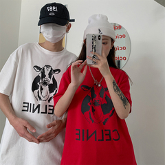 New printed short sleeve T-shirt for the year of the ox