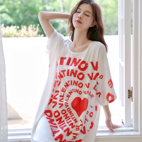 冰丝睡裙女夏季带胸垫孕妇睡衣